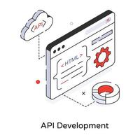 Trendy API Development vector