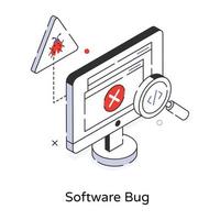 Trendy Software Bug vector