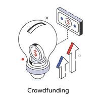 Trendy Crowd Funding vector