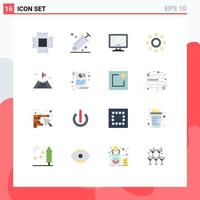 Group of 16 Modern Flat Colors Set for circle network picker pc device Editable Pack of Creative Vector Design Elements