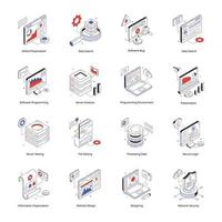 Pack of Web Services Isometric Icons vector