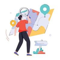Trendy Map Search vector