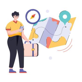 Trendy Mobile Map vector