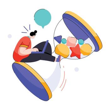 Trendy Coding Time vector