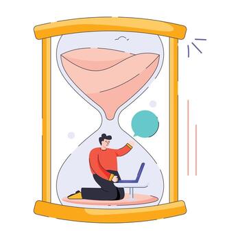 Trendy Working Time vector