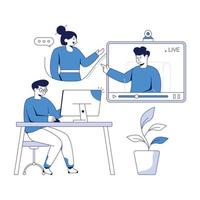 Trendy Video Conference vector