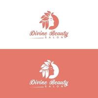 logotipo de belleza divina, logotipo de salón, diseño de logotipo minimalista y empresarial en plantilla vectorial. vector