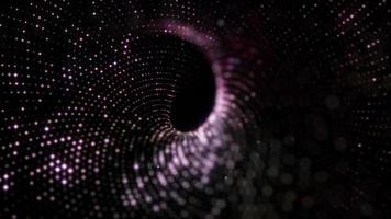 Abstracty glow multicolored dots particles wave tunnel background