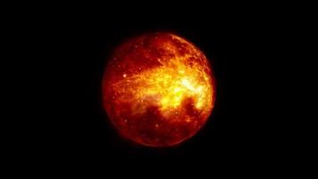 abstrakt slinga orange röd energi plasma planet sfär video