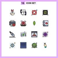 paquete de iconos de vector de stock de 16 signos y símbolos de línea para computadoras de gadget ayudan a impulsar elementos de diseño de vector creativo editable de moneda