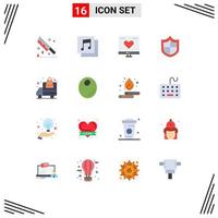 paquete de iconos de vector de stock de 16 signos y símbolos de línea para seguridad de transporte cortafuegos favorito dinero paquete editable de elementos creativos de diseño de vectores