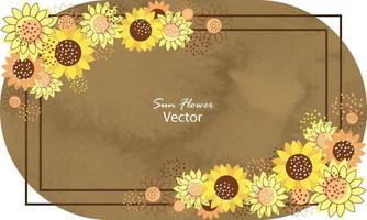 sunflower background abctract with fluid vector