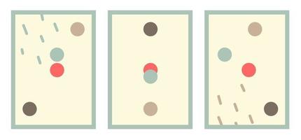 Abstract posters with circles. Vector illustration of round shapes of retro colors. Interior design.