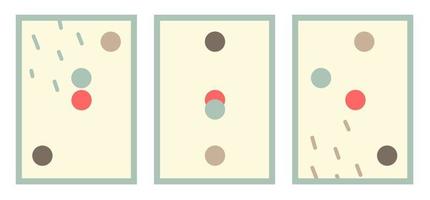 Abstract posters with circles. Vector illustration of round shapes of retro colors. Interior design.