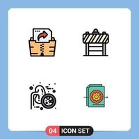 4 Creative Icons Modern Signs and Symbols of computing ureters sign blocker document Editable Vector Design Elements