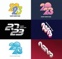 Big Set of 2023 Happy New Year logo text design 2023 number design template vector