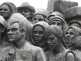 ROME, ITALY - NOVEMBER 25, 2022, migrants monument sculpture in Vatican place St. Peter's Square in Rome photo