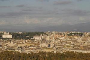 rome panorama at sunset from gianicolo photo
