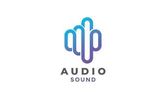 Logo minimalis branding music voice vector