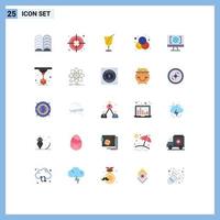 Group of 25 Modern Flat Colors Set for printer big think juice world computer Editable Vector Design Elements