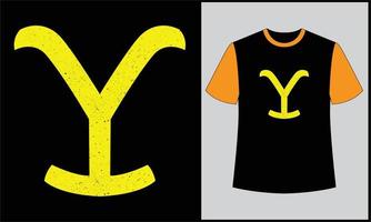 diseño de camiseta de vector de ilustración de yellostone