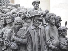 ROME, ITALY - NOVEMBER 25, 2022, migrants monument sculpture in Vatican place St. Peter's Square in Rome photo