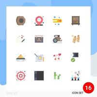 Pack of 16 Modern Flat Colors Signs and Symbols for Web Print Media such as love mirror iot dressing space Editable Pack of Creative Vector Design Elements