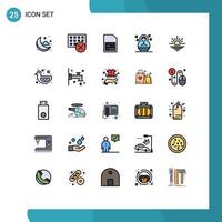 Universal Icon Symbols Group of 25 Modern Filled line Flat Colors of open light mobile sim sun child Editable Vector Design Elements