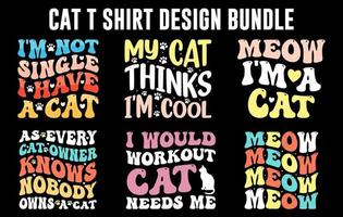 paquete de diseño de camiseta de gato gratis, conjunto de camiseta de gato gratis, descarga gratuita de paquete de vector de gato, conjunto de silueta de gato