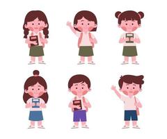 Cute Kids student illustration vector