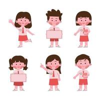 Indonesian kids student vector