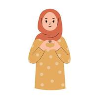 Muslim woman with self love concept vector