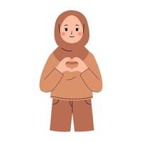 Muslim woman with self love concept vector