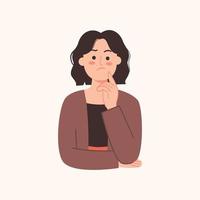 Confused woman thinking about something vector