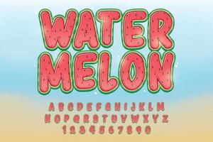 decorative watermelon alphabet vector design