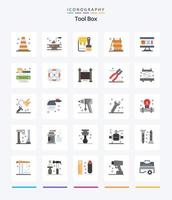 Creative Tools 25 Flat icon pack  Such As construction. architecture. dye. tools. construction vector