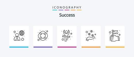 Sucess Line 5 Icon Pack Including correct. settings. clock. process. time work. Creative Icons Design vector
