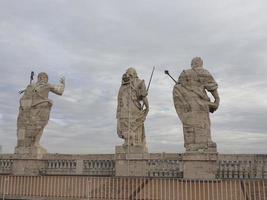 saint peter basilica rome view from rooftop statue detail photo