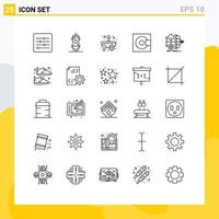 Universal Icon Symbols Group of 25 Modern Lines of technology minidisc geyser electronics flower Editable Vector Design Elements