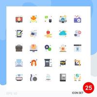 Group of 25 Modern Flat Colors Set for love money chat business computer Editable Vector Design Elements