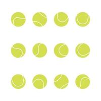 Flat vector illustration in childish style. Hand drawn different tennis balls