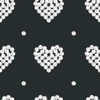 Hand drawn seamless pattern. Tennis balls in heart vector