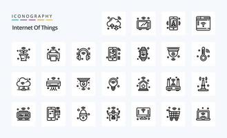 25 Internet Of Things Line icon pack vector