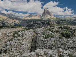 mount piana dolomites mountains first world war paths trench foxhole photo