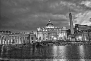 Rome Vatican Place Saint Peter cathedral in black and white photo