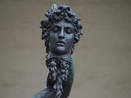 perseus cellini bronze statue detail photo