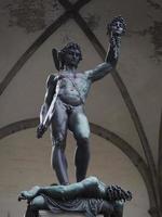 perseus cellini bronze statue detail photo