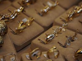 gold jewels in ponte vecchio florence shops photo