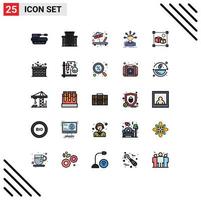 Set of 25 Modern UI Icons Symbols Signs for design structure beach options conversion Editable Vector Design Elements