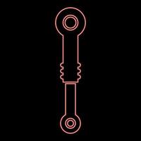 Neon shock absorber Suspension red color vector illustration image flat style